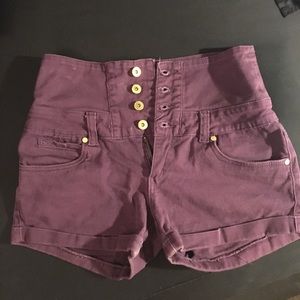 Boohoo Plum/Purple High Waisted Shorts